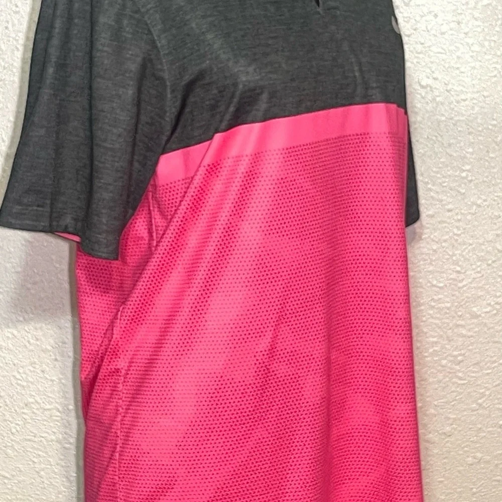 Nike Charcoal and Neon Pink men’s Polo Shirt size medium